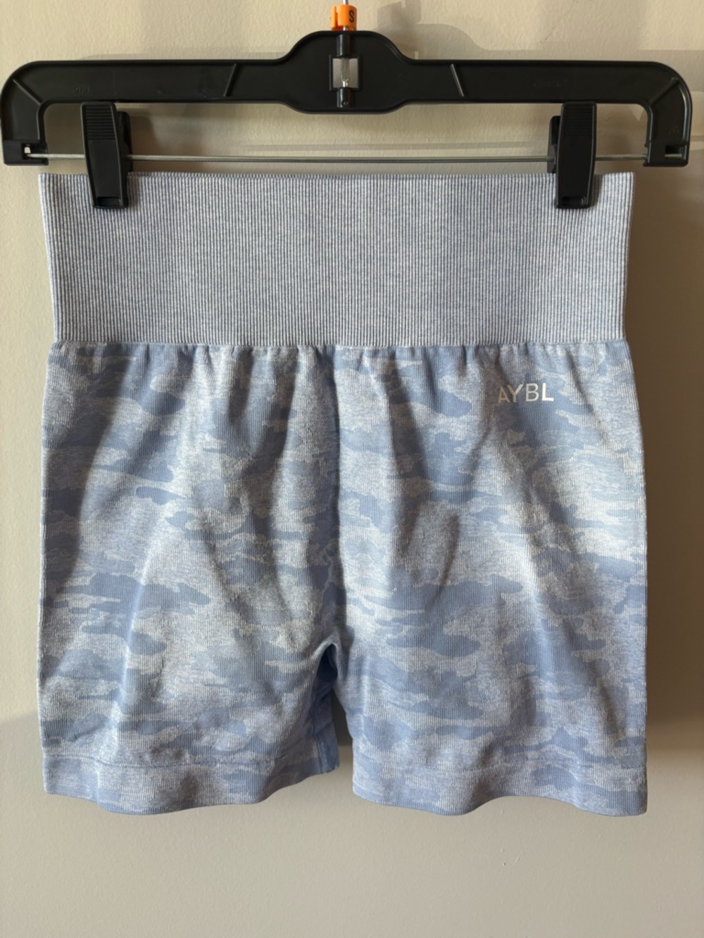 AYBL Light Blue Camo High-Waist Bike Shorts
